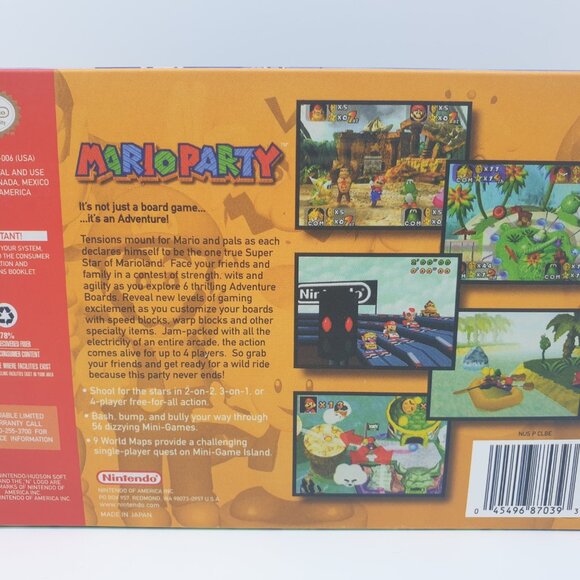 MARIO PARTY 1 NINTENDO N64 REPLACEMENT BOX INCLUDES INSERT + CLEAR CASE - Picture 3 of 4